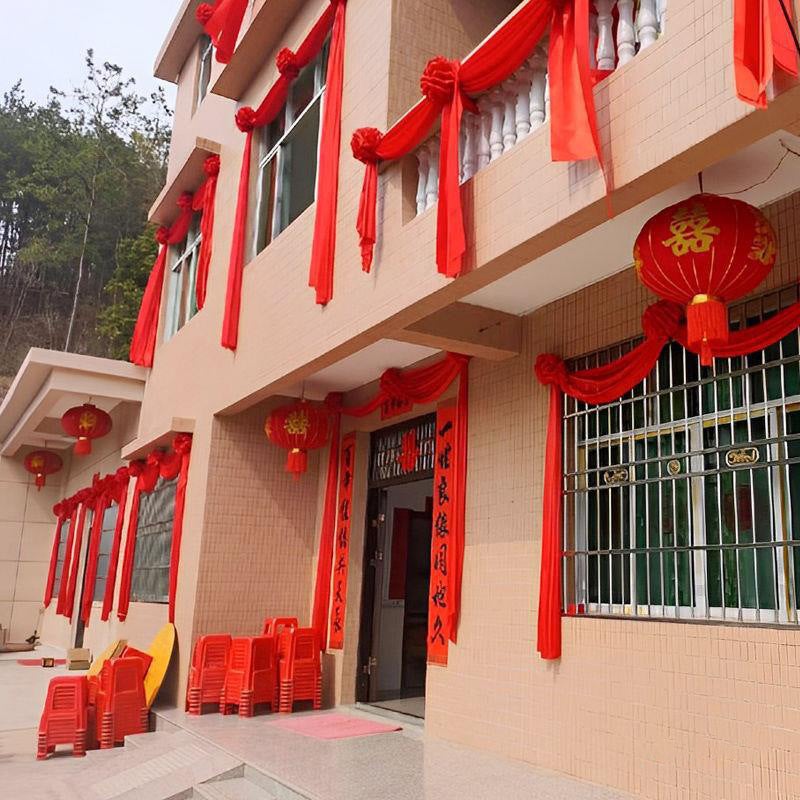 Shaman Wedding Door Decoration Big Red Flower Ball Hanging Door Unit Door Housewarming New House Wedding Room Door Head Flower Satin Direct Sales - Image 3